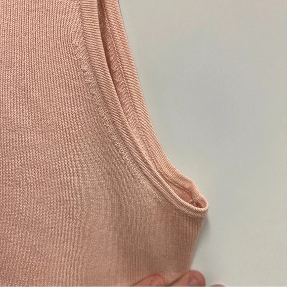 Vintage Pineapple Moon 100% silk pale pink knit tank size XL - Picture 4 of 7